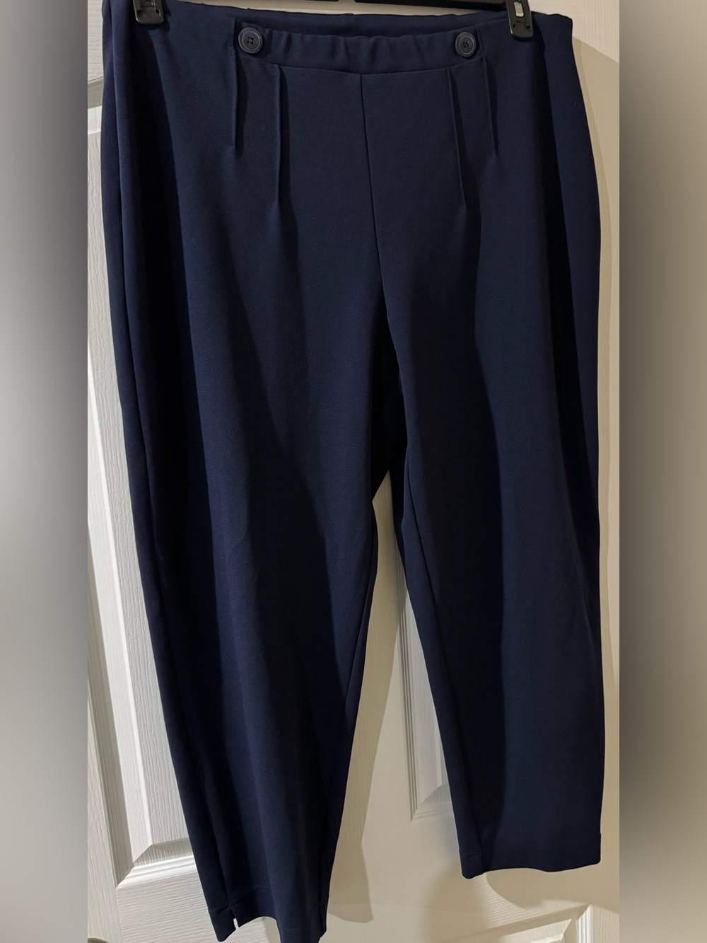 Cato Navy Wide Leg Women's Pants with Button Waist